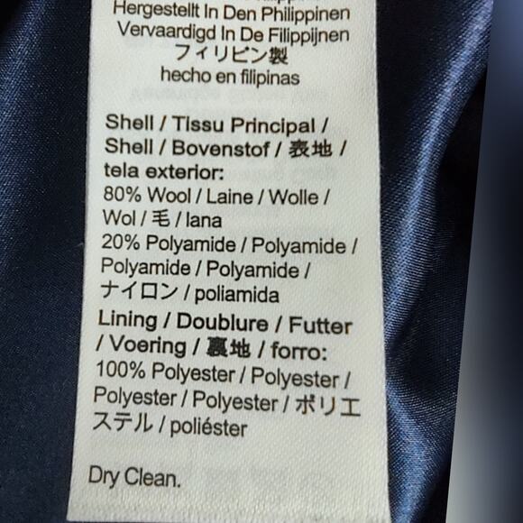 J.Crew $428 Warwick Topcoat Italian Stadium Cloth Wool Blend Navy Coat Size 22 - Picture 15 of 15